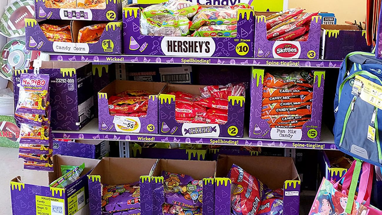 Family Dollar 'Sweet Deals on Candy' Gondola