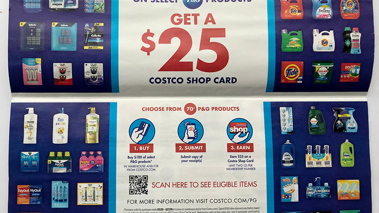 Costco P&G 'Spend $100' Mailer Activity