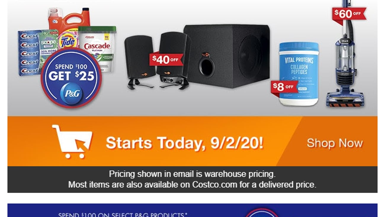 Costco P&G 'Spend $100' Email 