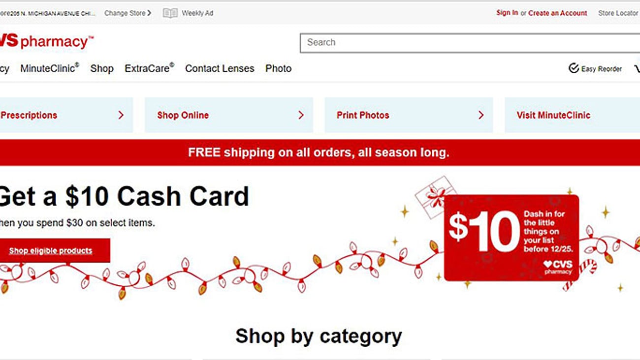 CVS '$10 Cash Card' Carousel Ad