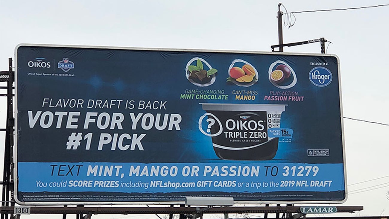 Oikos Triple Zero Kroger 'Flavor Draft' Billboard