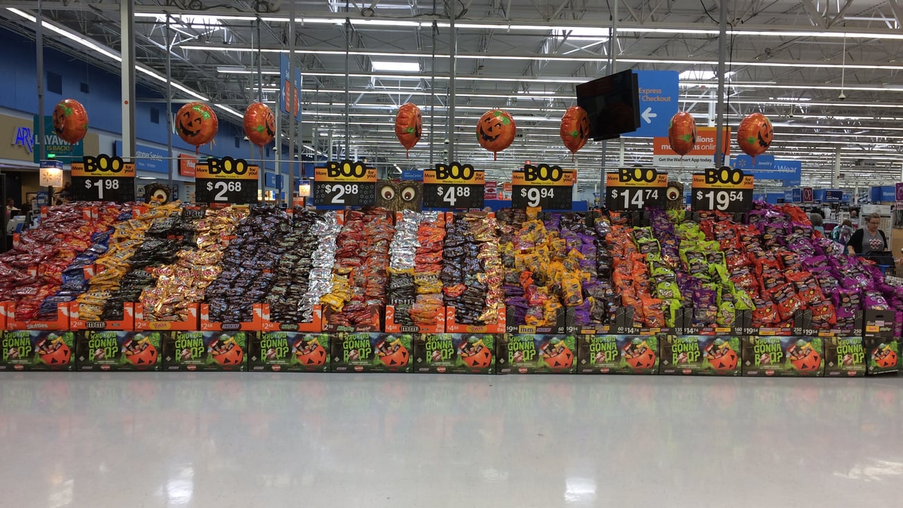 Walmart Mars 'Who You Gonna Boo' Cart Rail Display