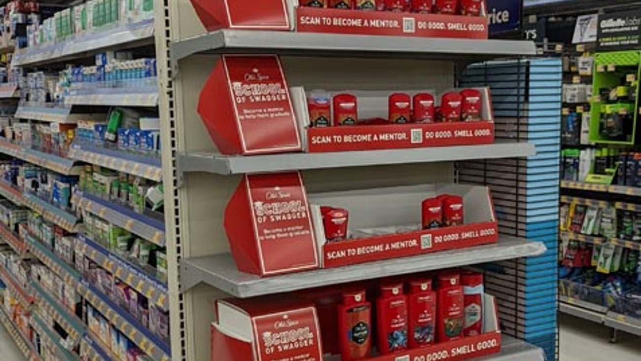 Old Spice 'Scan To Become A Mentor' Shelf PDQs