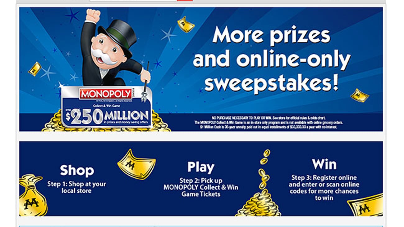 Jewel-Osco 'More Prizes' Web Page