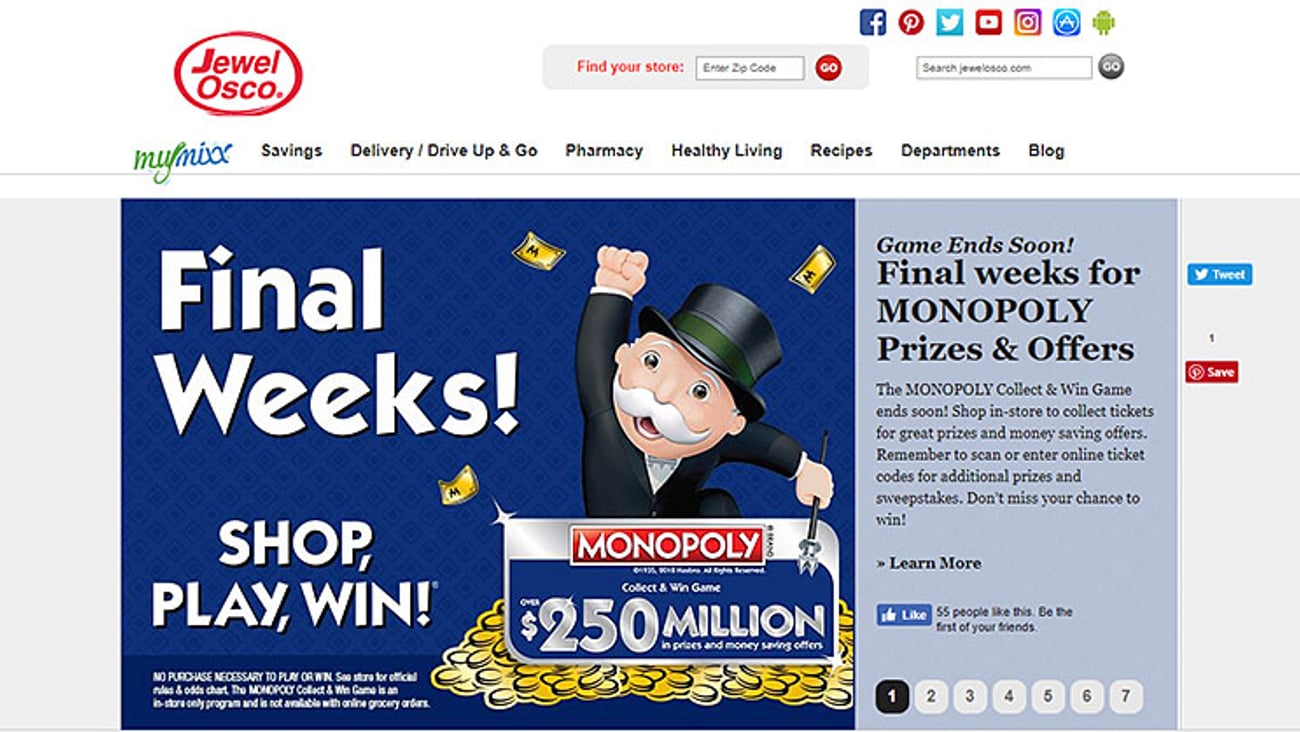 Jewel-Osco Monopoly Carousel Ad