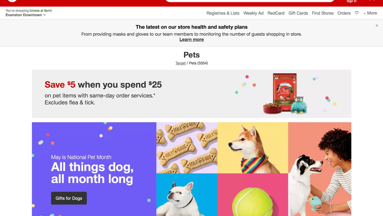 Target 'National Pet Month' Web Page