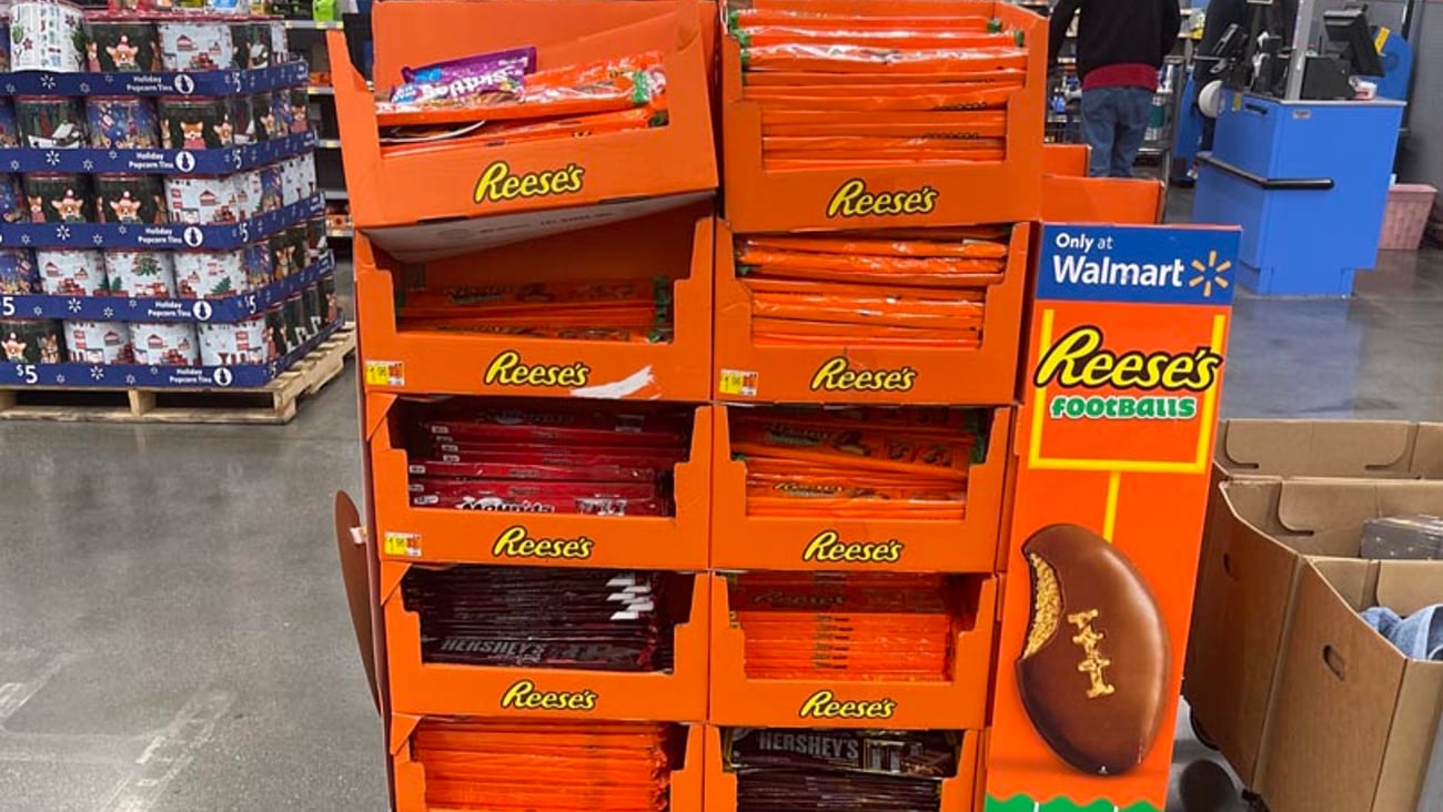 Walmart Reese's Footballs Pallet Display