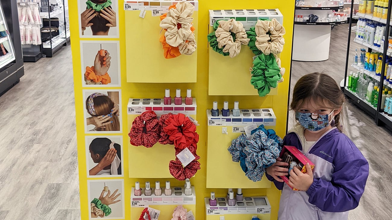 Essie and Scunci Target Endcap Display