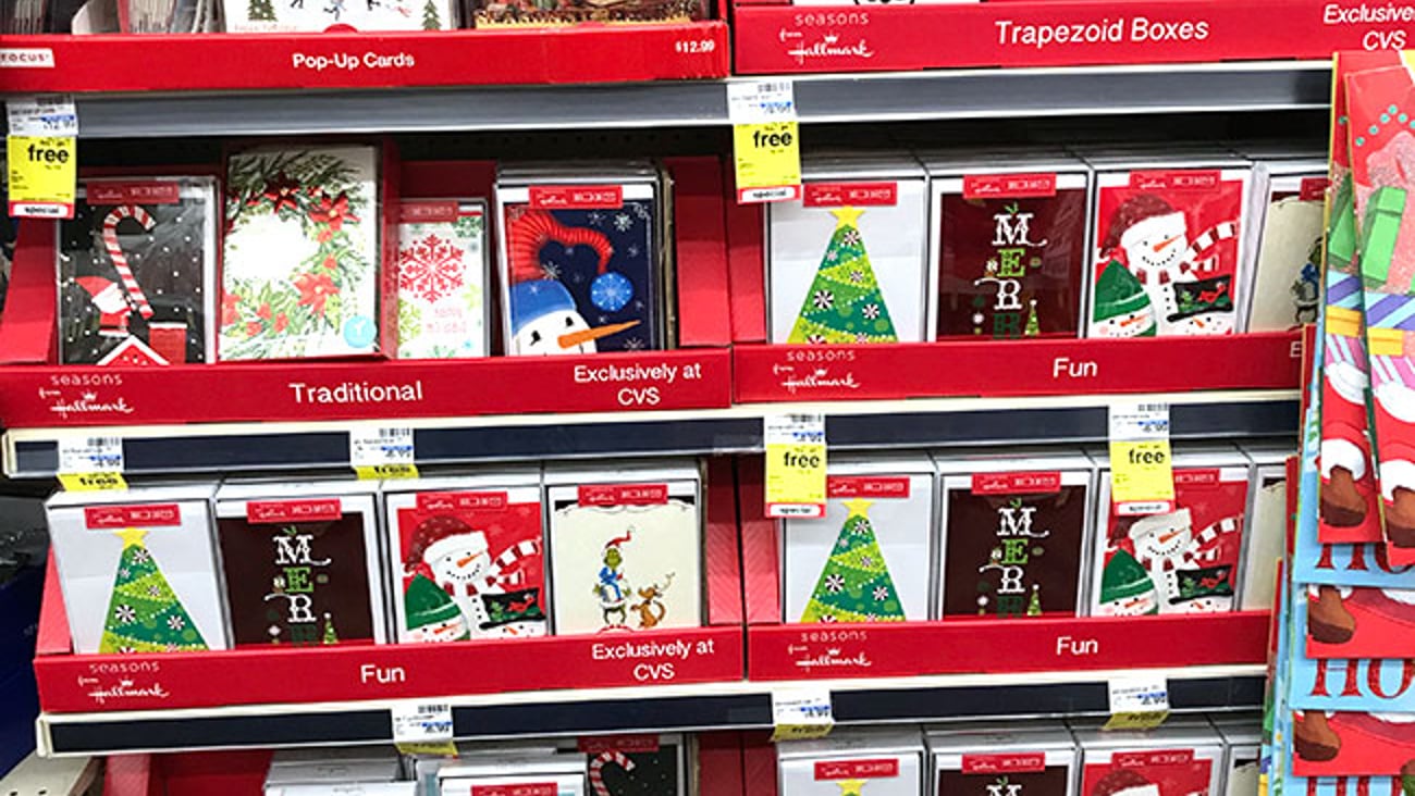 Hallmark CVS Holiday Cards Shelf Trays