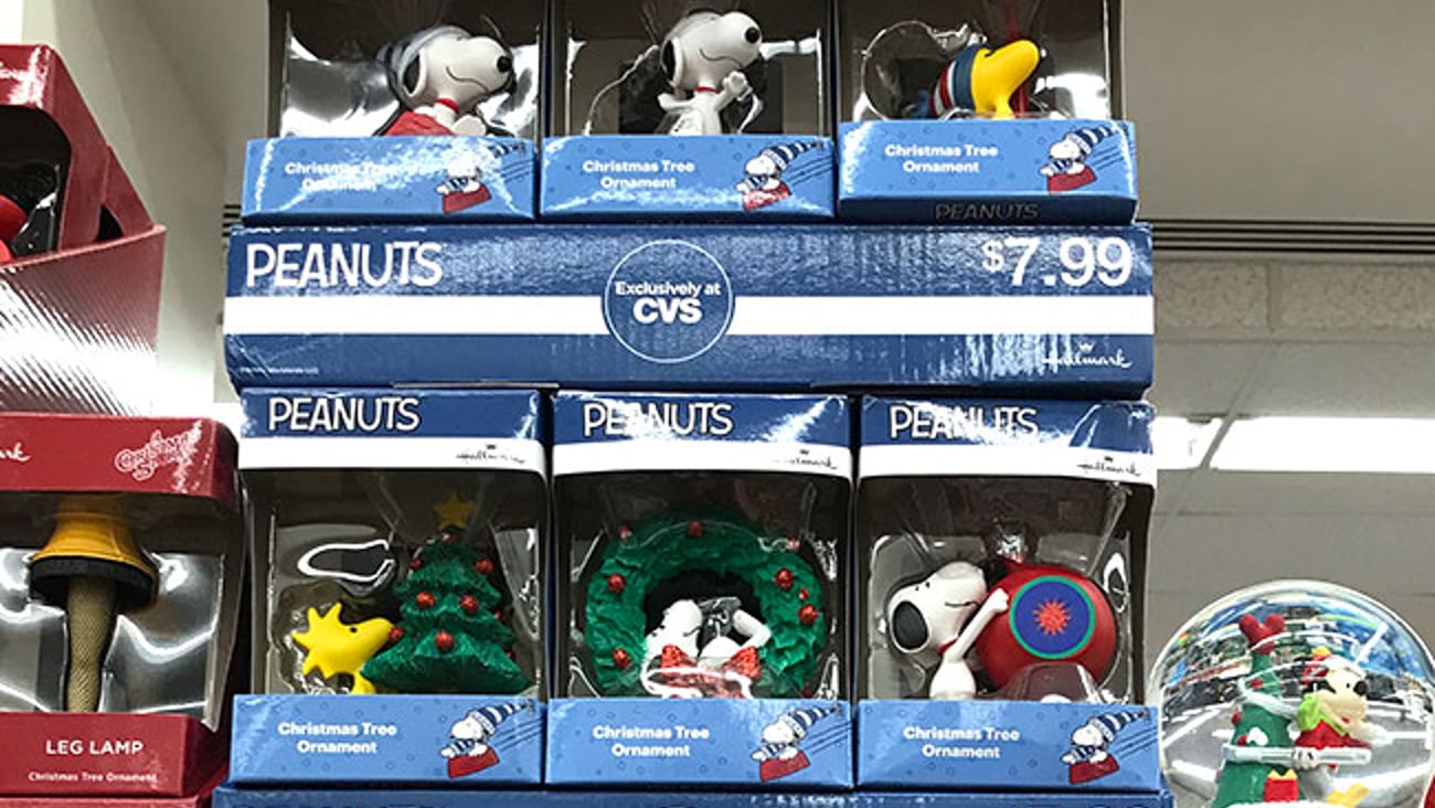 Hallmark CVS Peanuts Ornaments Shelf Trays