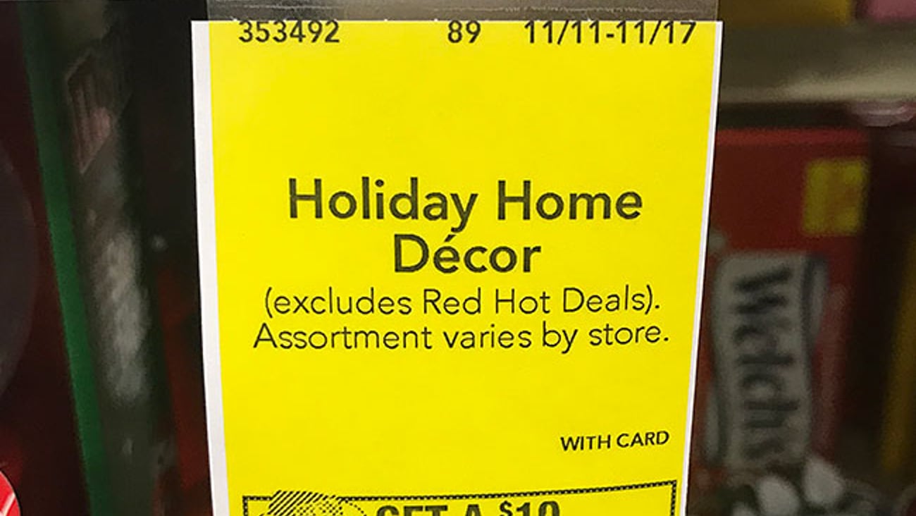 CVS 'Holiday Home Decor' Shelf Tag