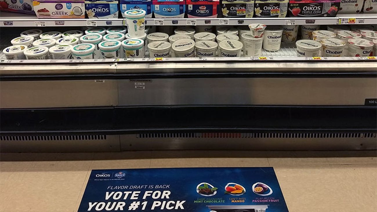 Oikos Triple Zero Kroger 'Flavor Draft' Floor Cling