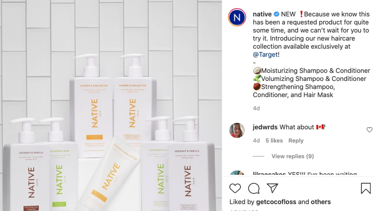 Native Target 'Haircare Collection' Instagram Update