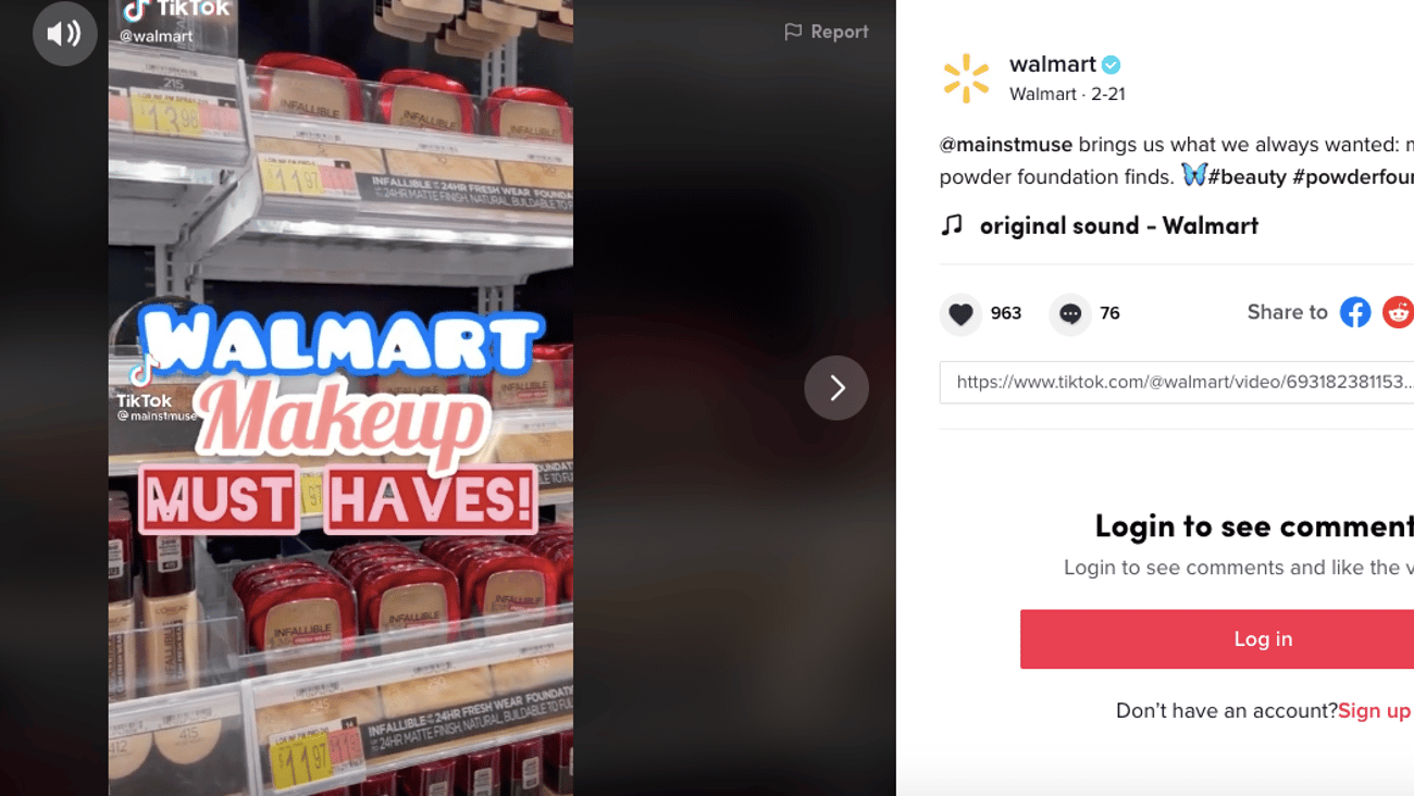 Walmart 'Makeup Must Haves' TikTok Update