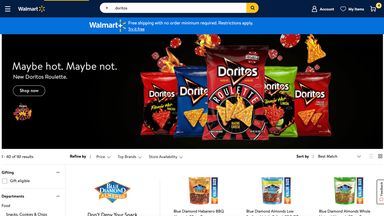 Walmart Doritos Roulette Leaderboard Ad