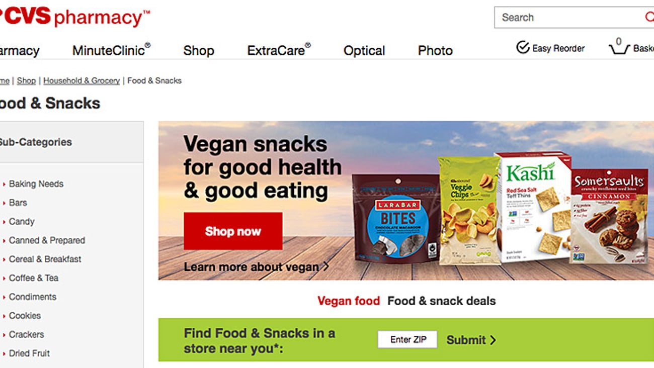 CVS 'Vegan Snacks' Display Ad