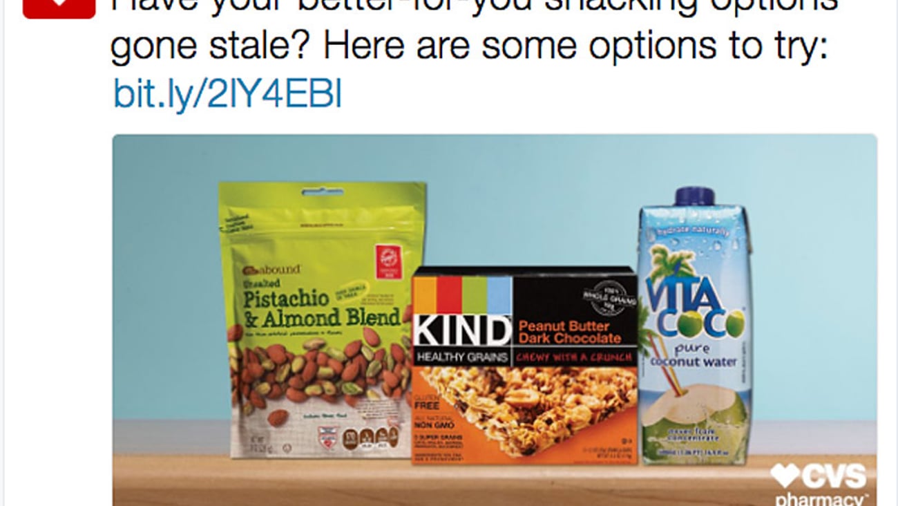 CVS 'Better-For-You Snacking Options' Twitter Update