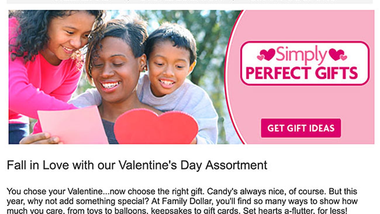 Family Dollar 'Simply Perfect Gifts' Email Ad