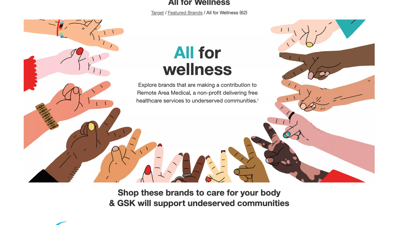 Target GSK 'All for Wellness' Page