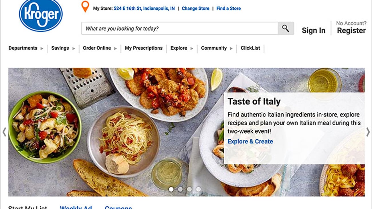 Kroger 'Taste of Italy' Carousel Ad