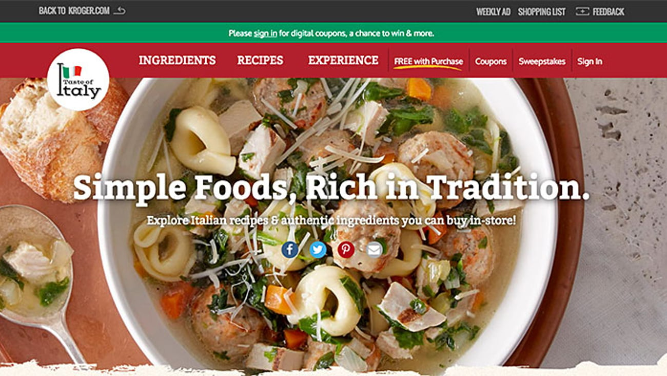 Kroger 'Rich in Tradition' Web Page