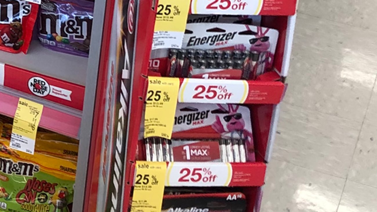 Energizer Walgreens Red Nose Day Floorstand