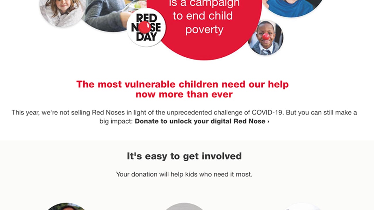 Walgreens Red Nose Day Landing Page