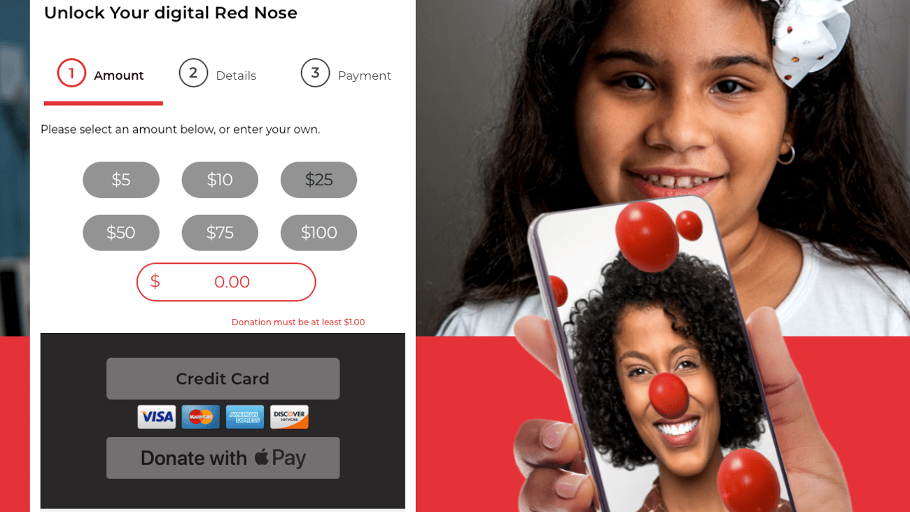 Walgreens Red Nose Day 'Donate Now' Landing Page