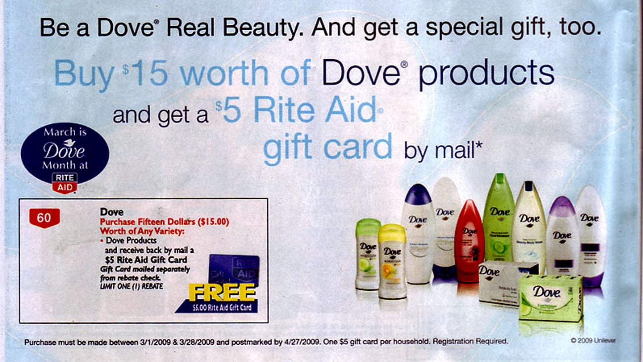Rite Aid Dove Gift Card Feature