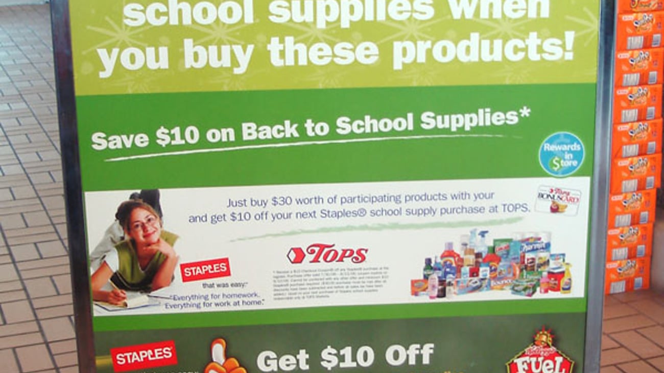 Tops Back-to-School Lobby Sign