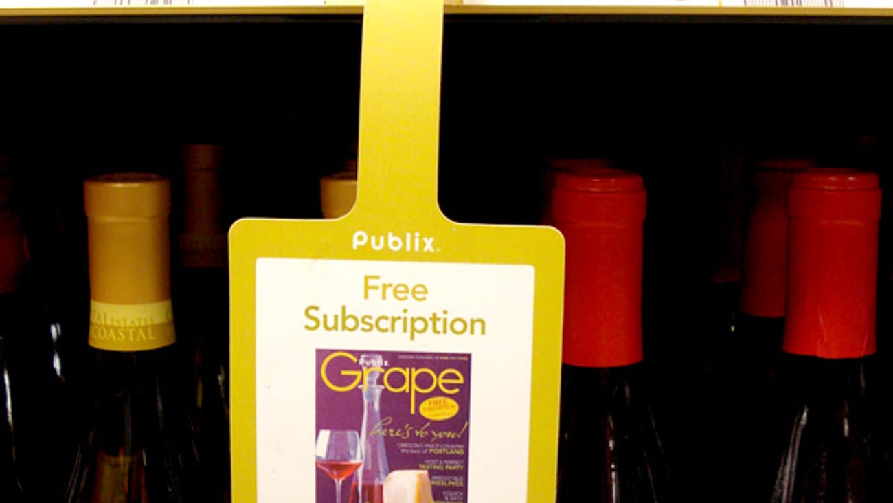 Publix 'Grape' Magazine Shelf Dangler