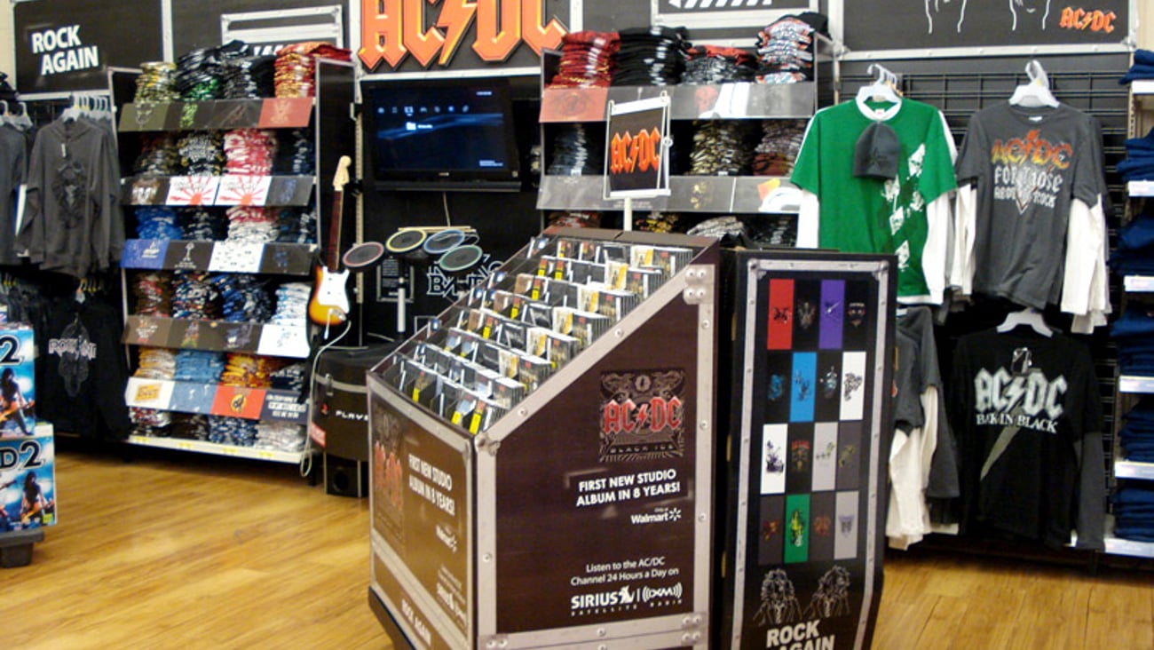 Walmart AC/DC Merchandise Gondola