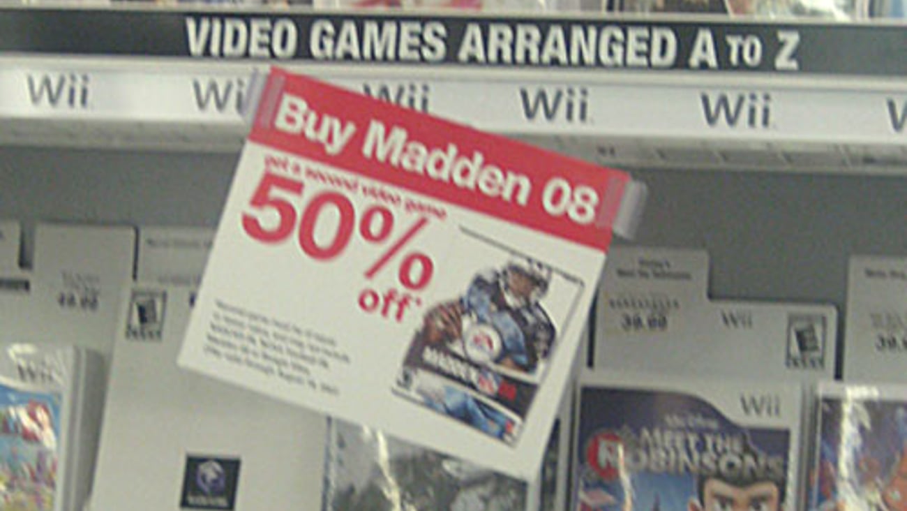 Toys "R" Us 'Madden NFL '08' Shelf Tags
