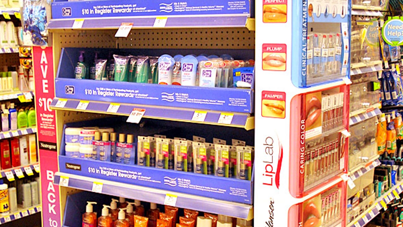 Walgreens J&J Back-to-School Beauty Endcap