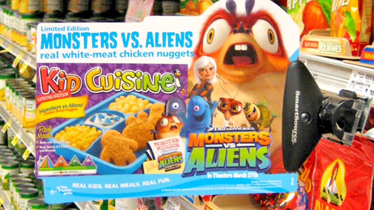 Kid Cuisine 'Monsters vs. Aliens' Shelf Talker