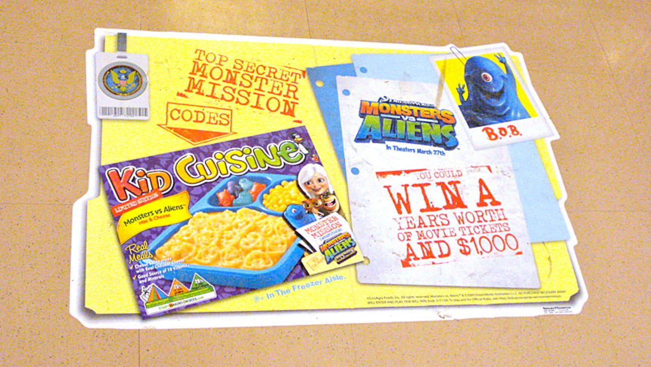 Kid Cuisine 'Monsters vs. Aliens' Floor Cling