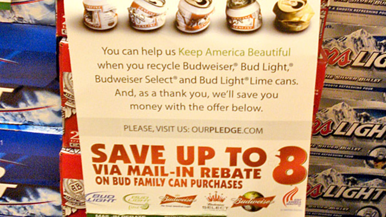 Budweiser Keep America Beautiful Rebate Sign