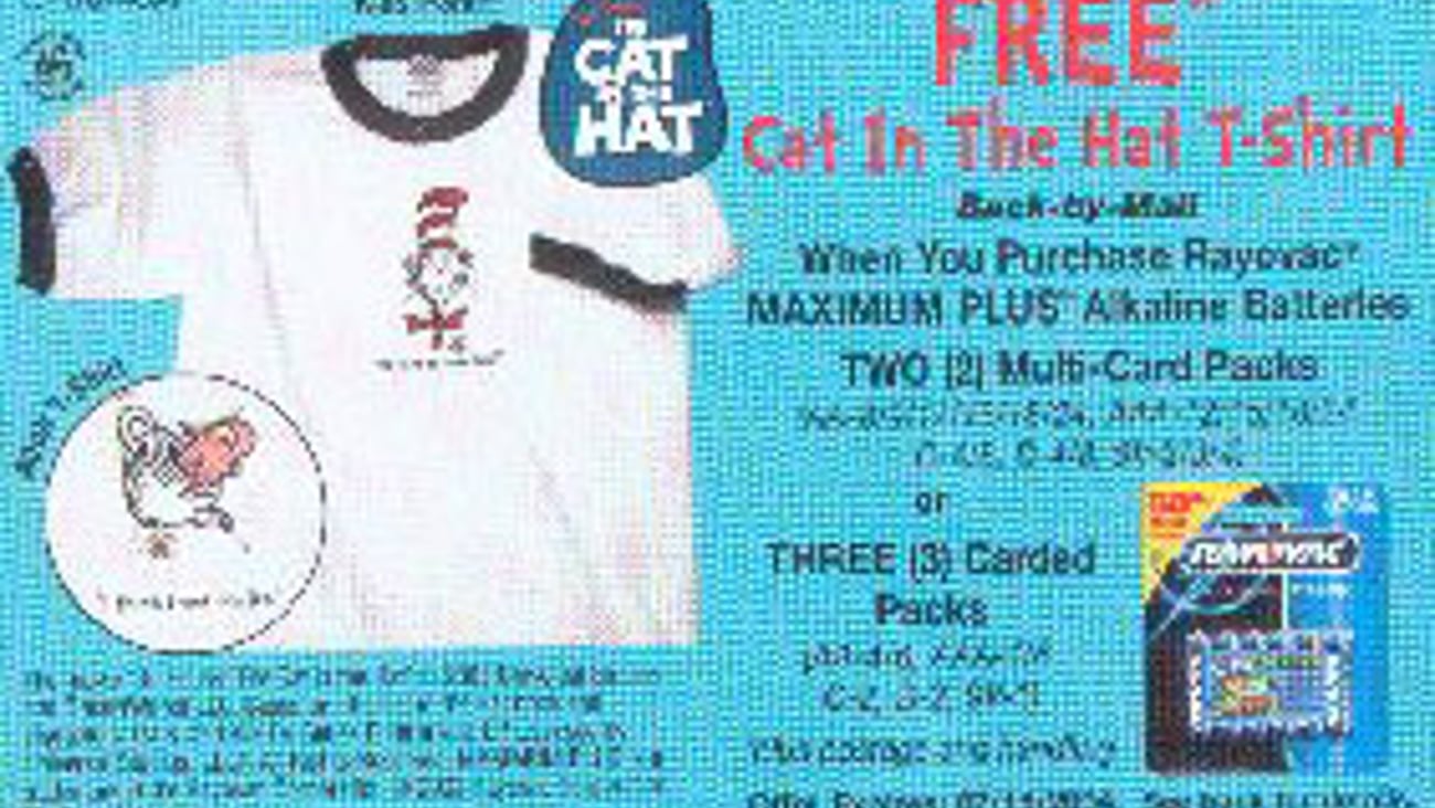 'Cat in the Hat'/Rayovac T-Shirt Offer