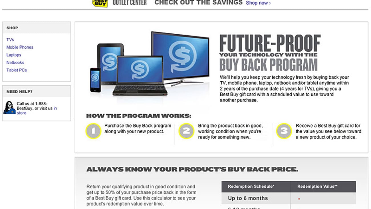 Best Buy 'Buy Back Program' Website
