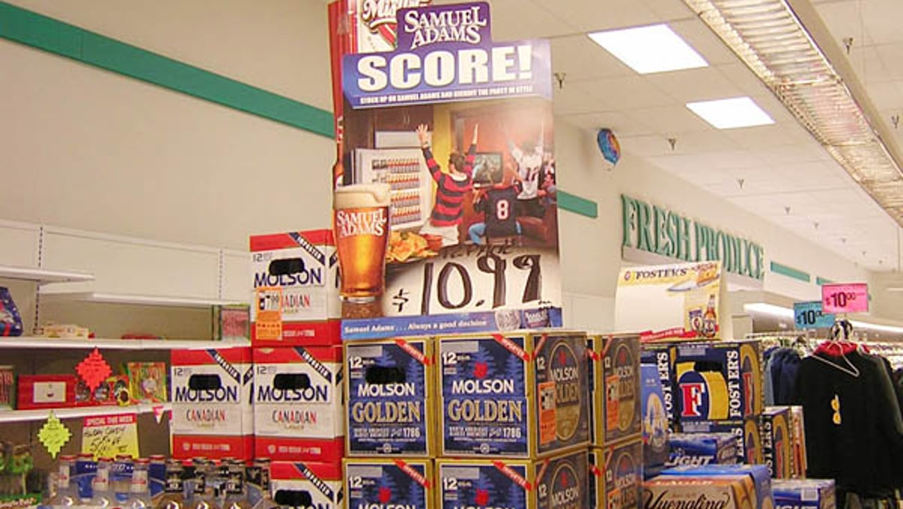 Sam Adams Football Display