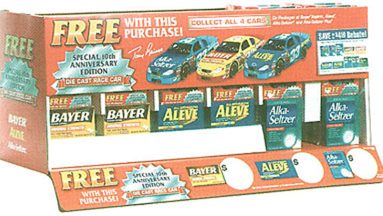 Bayer NASCAR Shelf Display