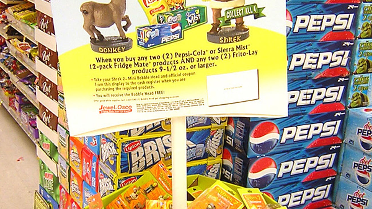 Pepsi/Frito-Lay 'Shrek 2' Free Bobble Head Dump Bin