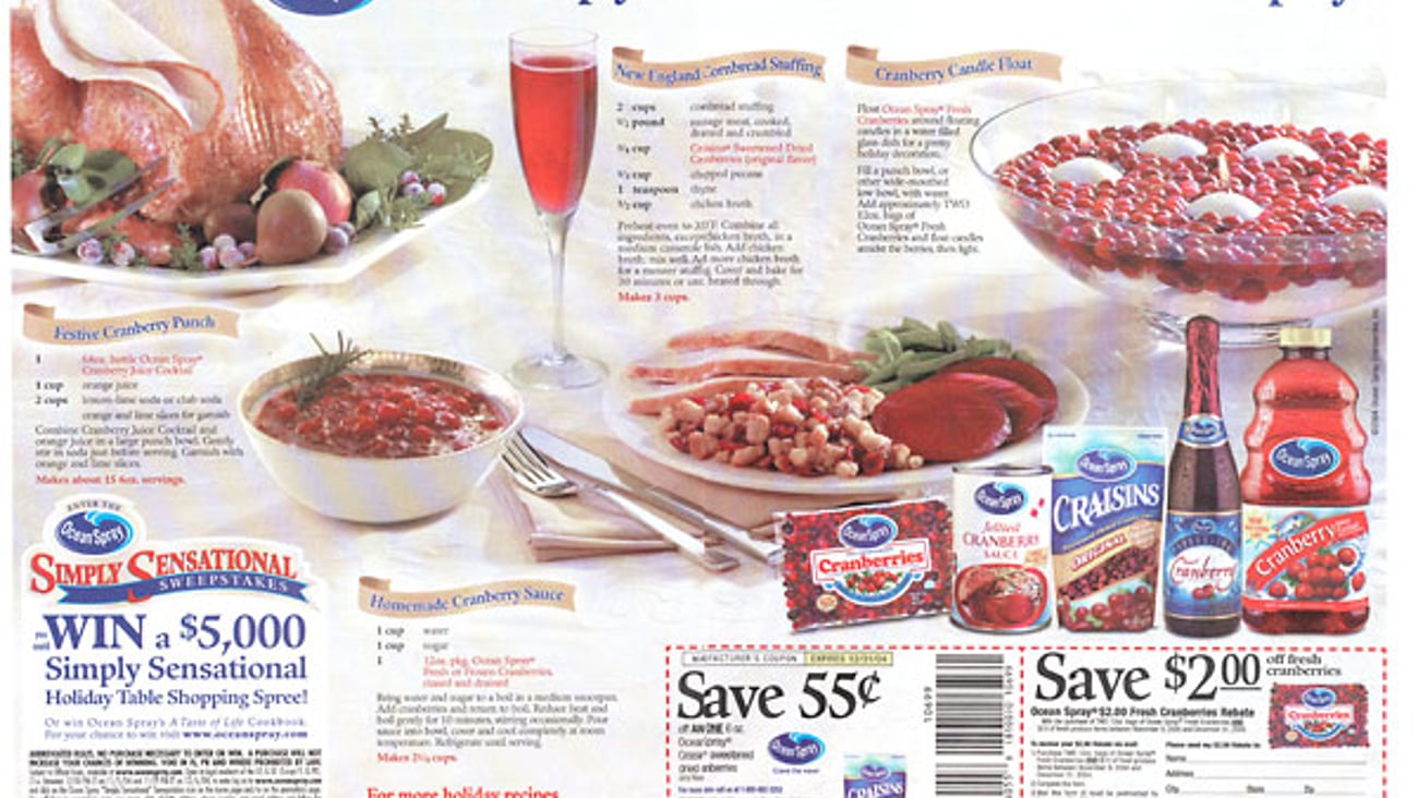 Ocean Spray Holiday Spread FSI