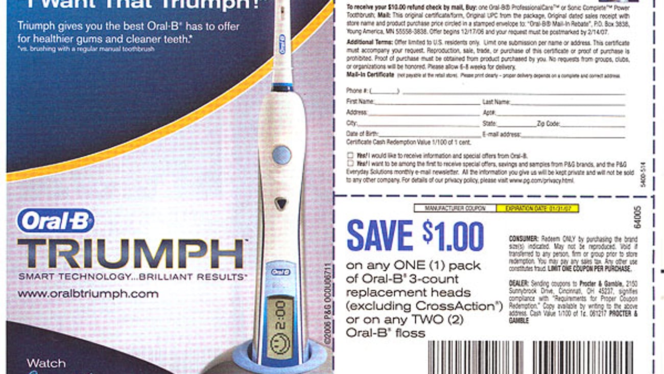 Oral-B Holiday Rebate Offer FSI