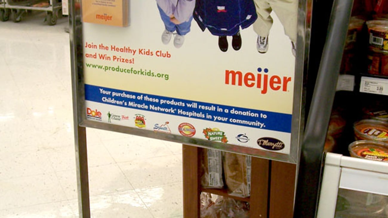 Meijer Produce for Kids Stanchion Sign
