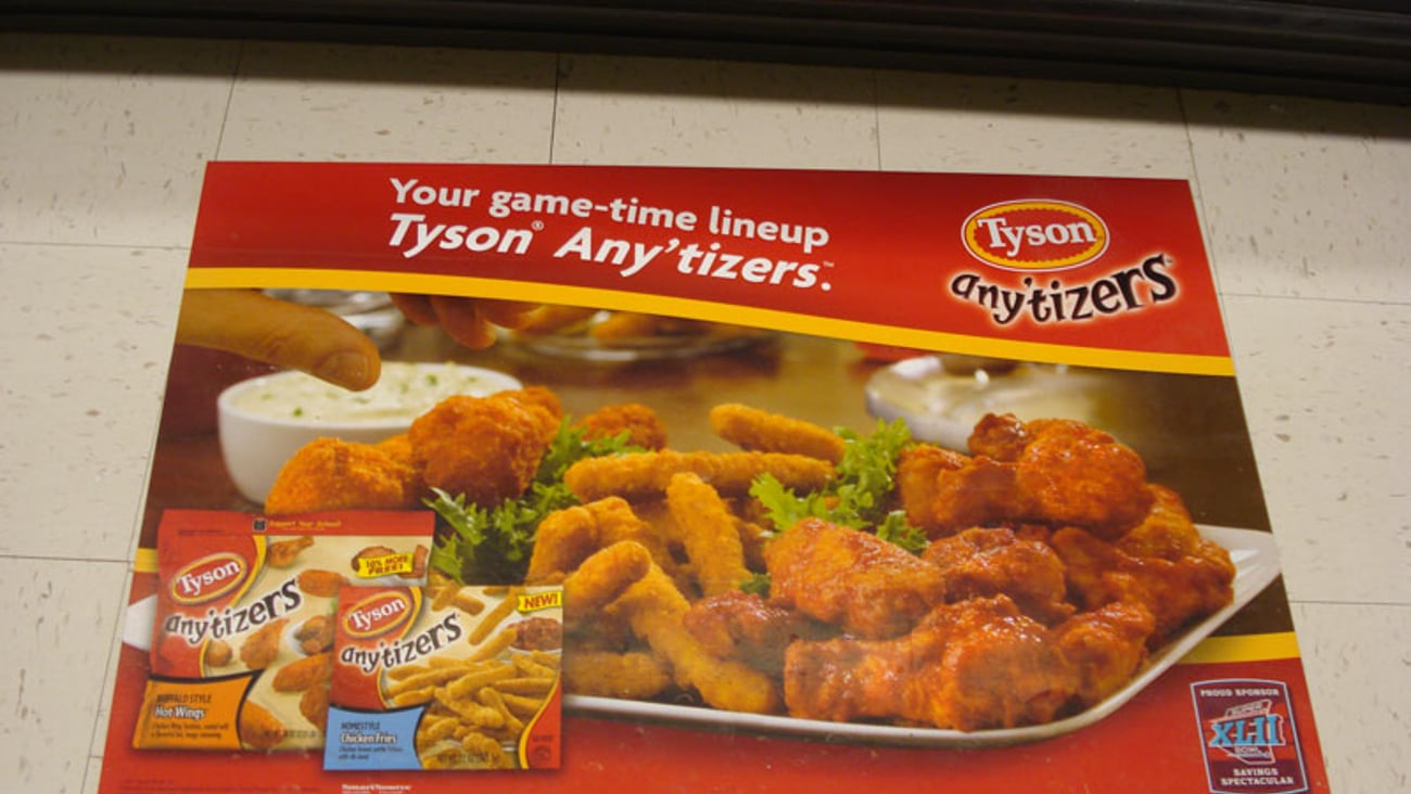 Tyson Any'tizers Super Bowl Floor Cling
