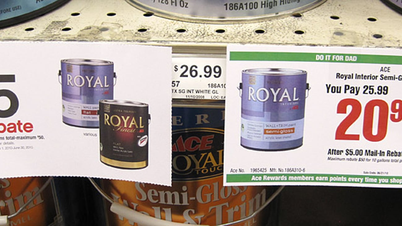Ace Royal 'Rebate' Shelf Talkers