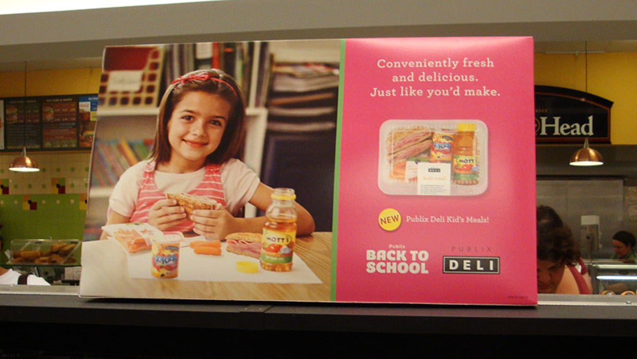Publix 'Kid's Meals' Counter Card
