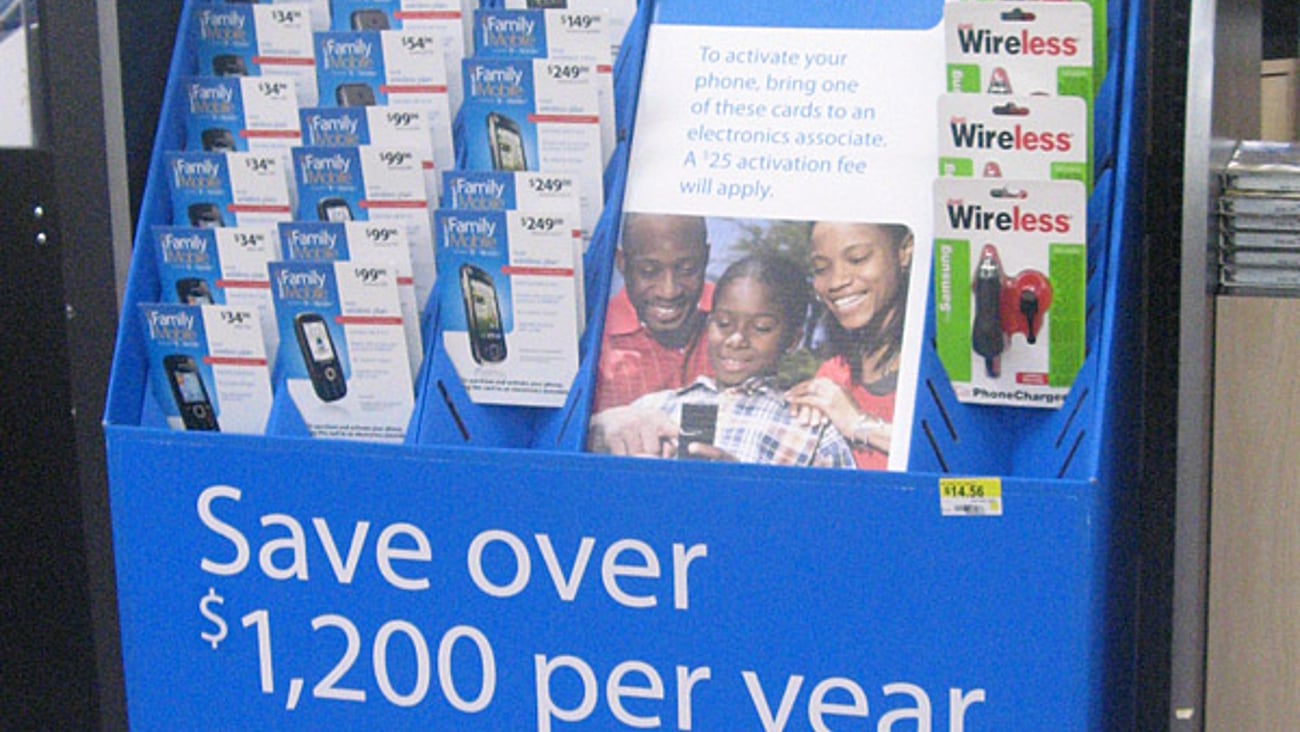 Walmart T-Mobile 'Family Mobile' Floorstand