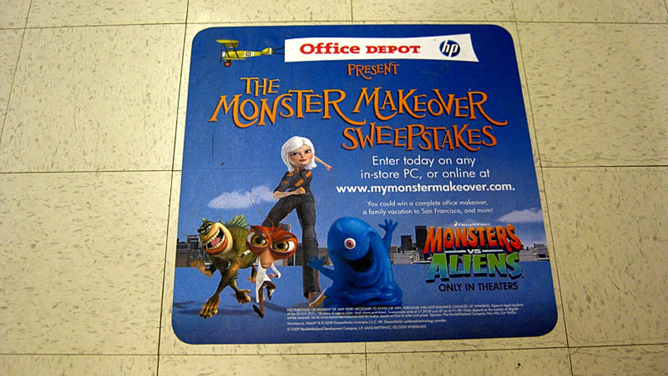 Office Depot HP 'Monster Makeover' Floor Cling